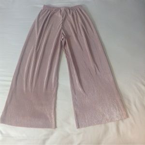 Sans Souci pink pleated pants size small Style GSP602 Palazzo Wide Leg Flowy